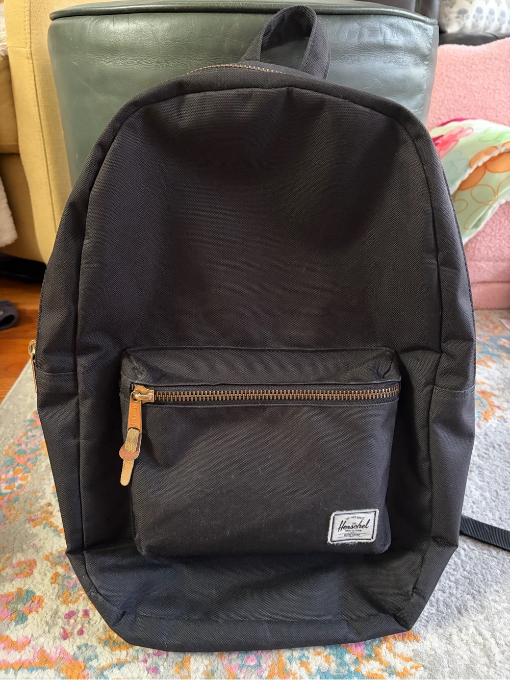 Herschel Supply Company Black Men's Everyday Backpack with Leather Zipper Pull